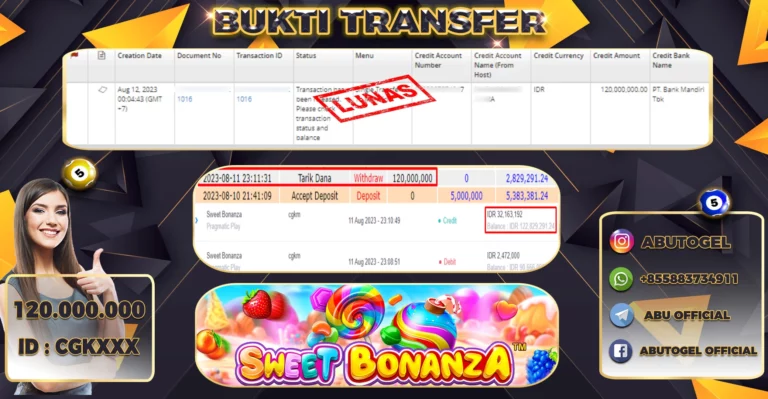 Bukti Jackpot Abu Togel Slot Online Sabtu 12 Agustus 2023