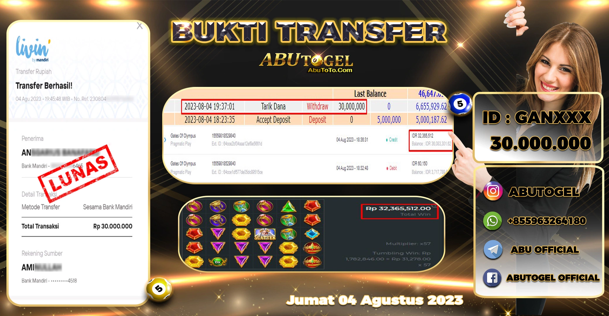 Bukti Jackpot Abu Togel Slot Online