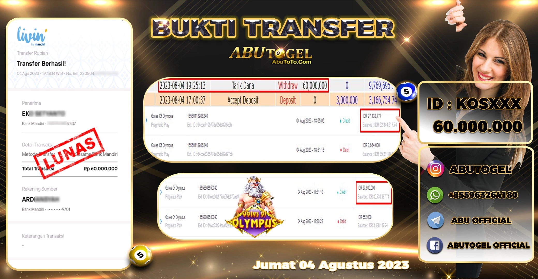 Bukti Jackpot Abu Togel Slot Online Jumat