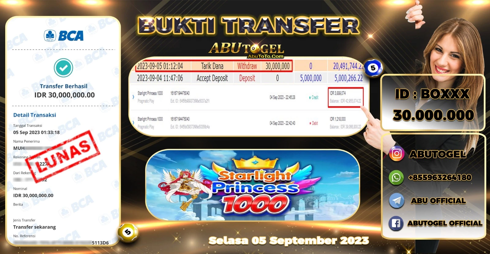 Bukti Jackpot Abu Togel Slot Online Selasa 05 September 2023