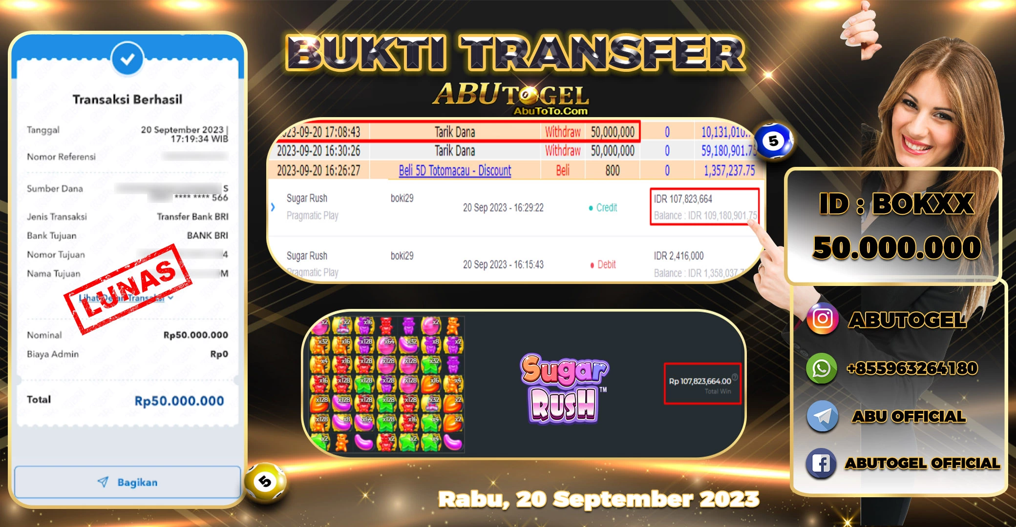 Bukti Jackpot Abu Togel Slot Online Rabu 20 September 2023