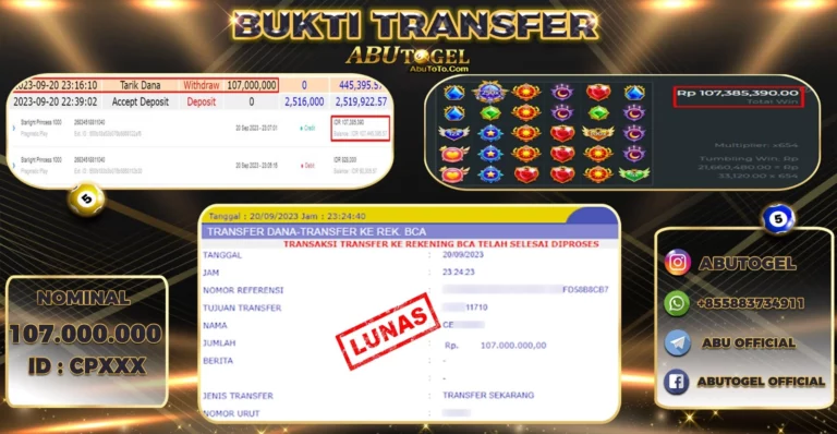 Bukti Jackpot Abu Togel Slot Online Rabu 20 September 2023