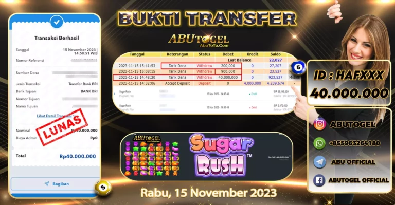 Bukti Jackpot ABUTOGEL Slot Online Rabu