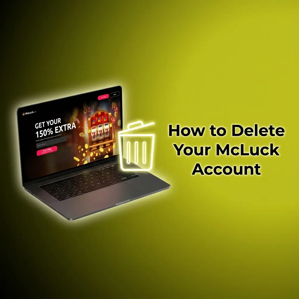 Step-by-step guide showing how to delete a McLuck account through settings or contacting support via email or live chat