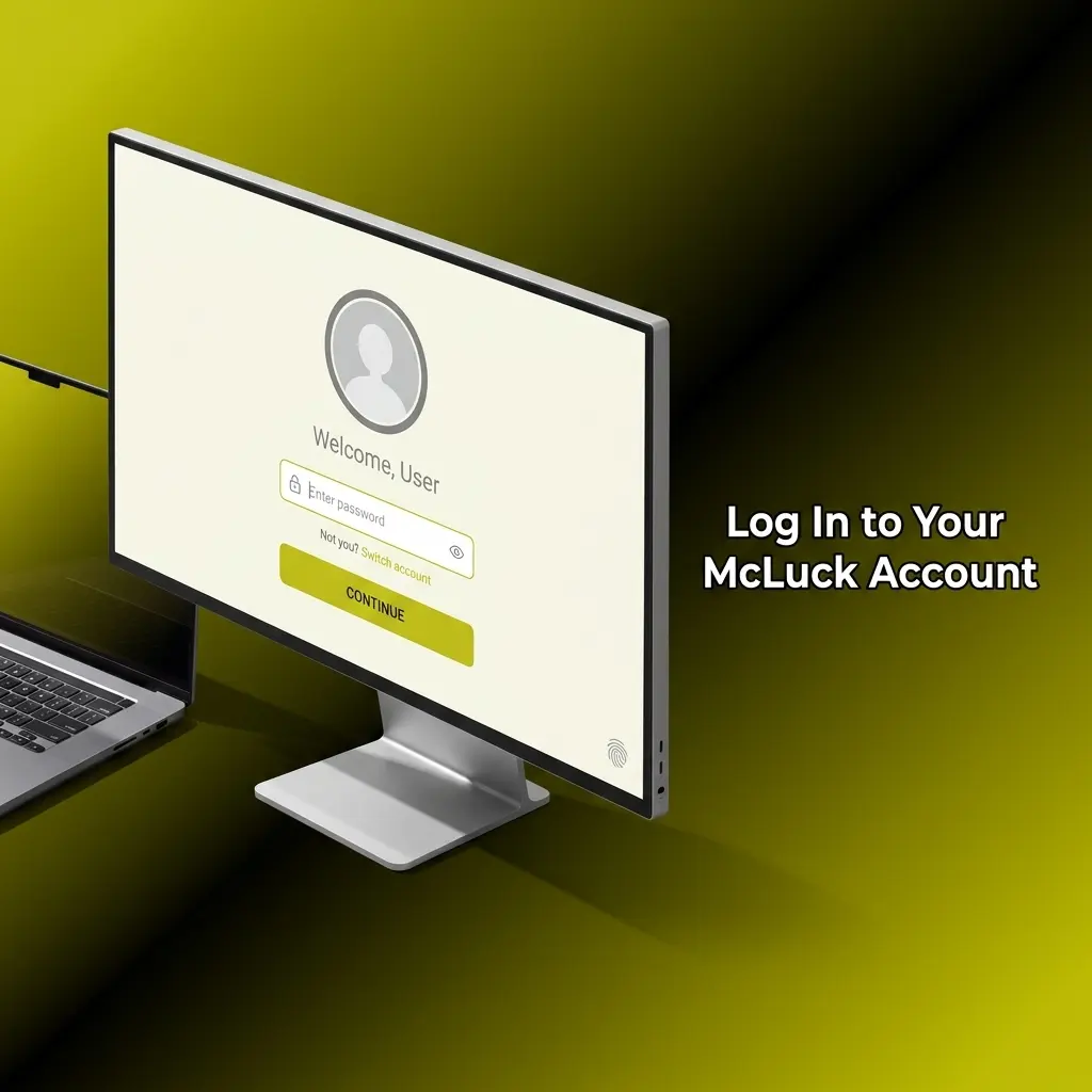McLuck casino login screen showing email and password fields with sign-in button for account access