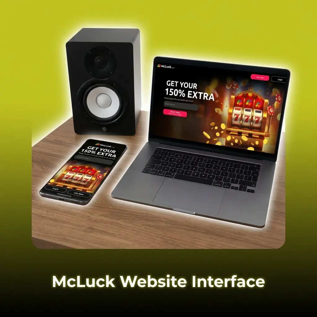 McLuck website interface showing top navigation bar with Casino, Live Casino, Sports, Promotions, and account wallet links