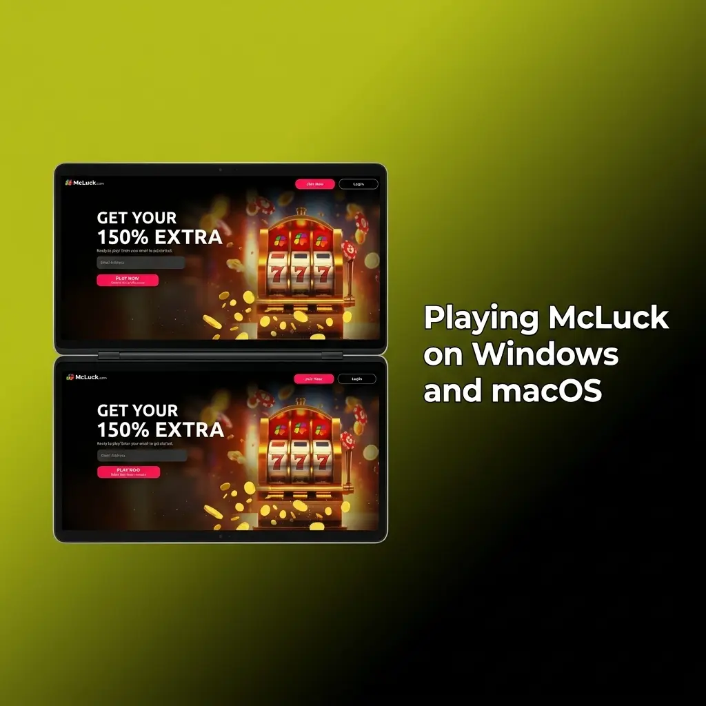 McLuck social casino platform accessed via Chrome, Firefox, Safari or Edge browser on Windows and macOS desktop computers